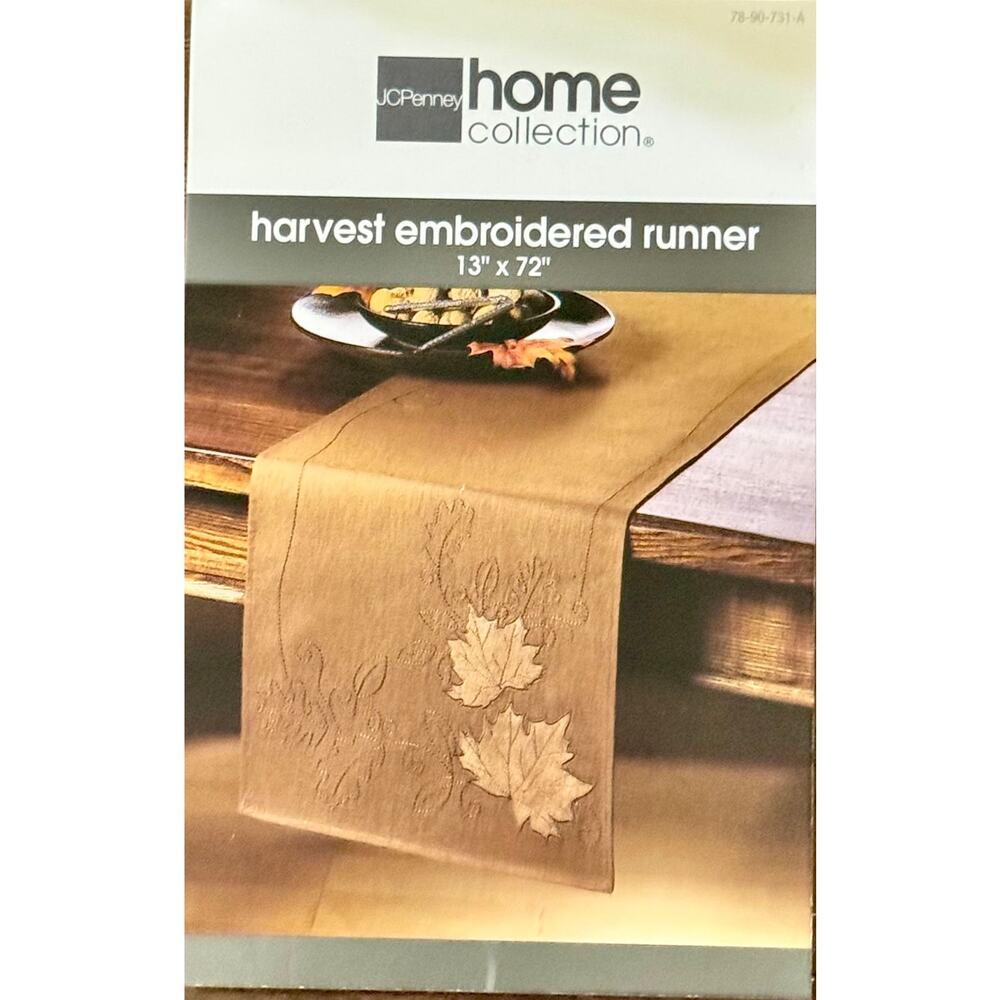 NIB‎ Harvest Embroidered Runner 13" x 72" JCPenny Home Collection